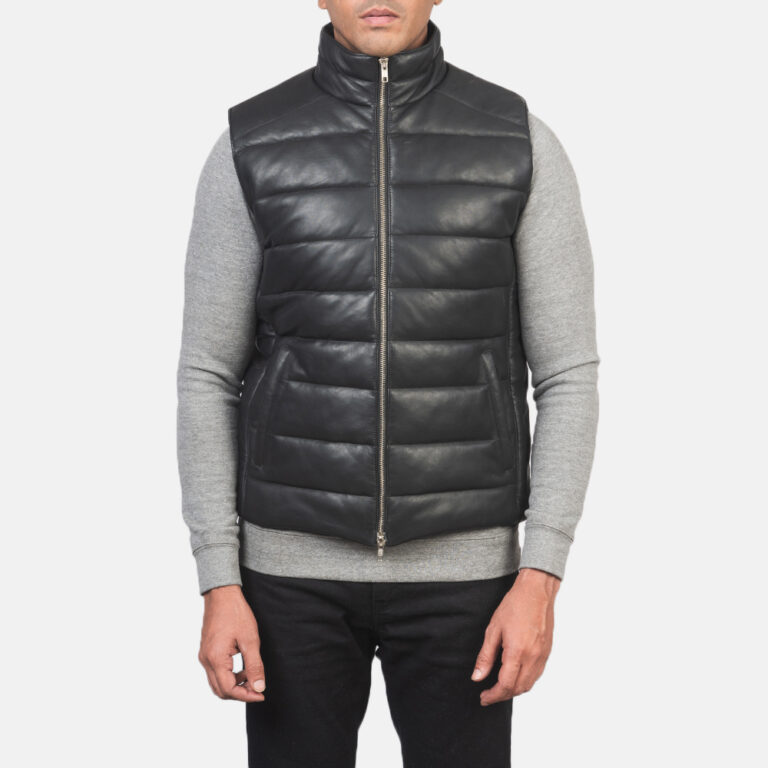 Mens Reeves Black Leather Puffer Vest_3854-5-1618226965278